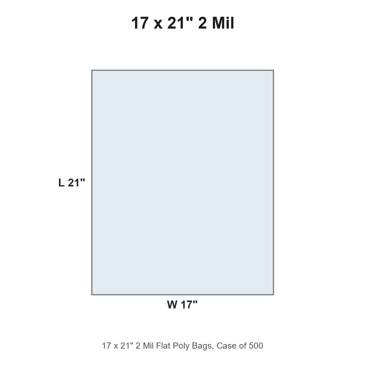 17 x 21" 2 Mil Flat Poly Bags