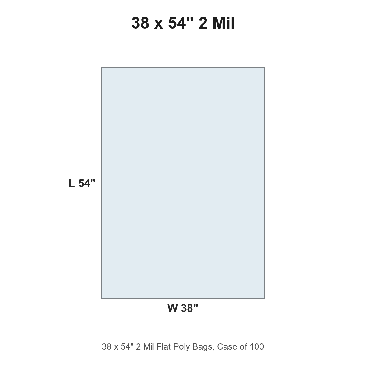 38 x 54" 2 Mil Flat Poly Bags
