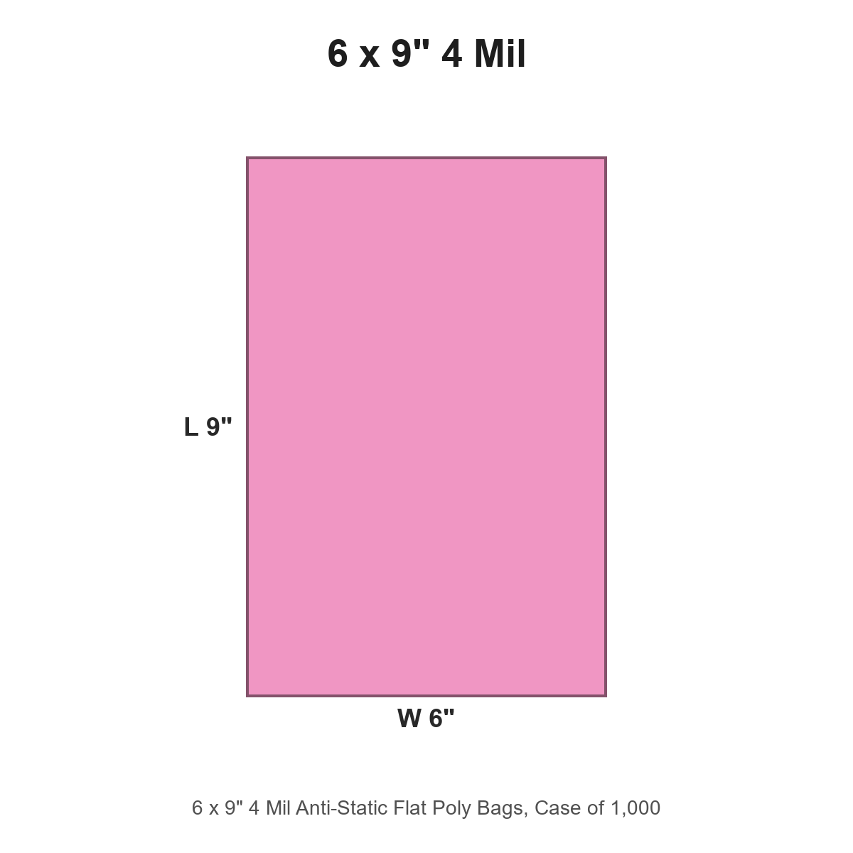 6 x 9" 4 Mil Anti-Static Flat Poly Bags