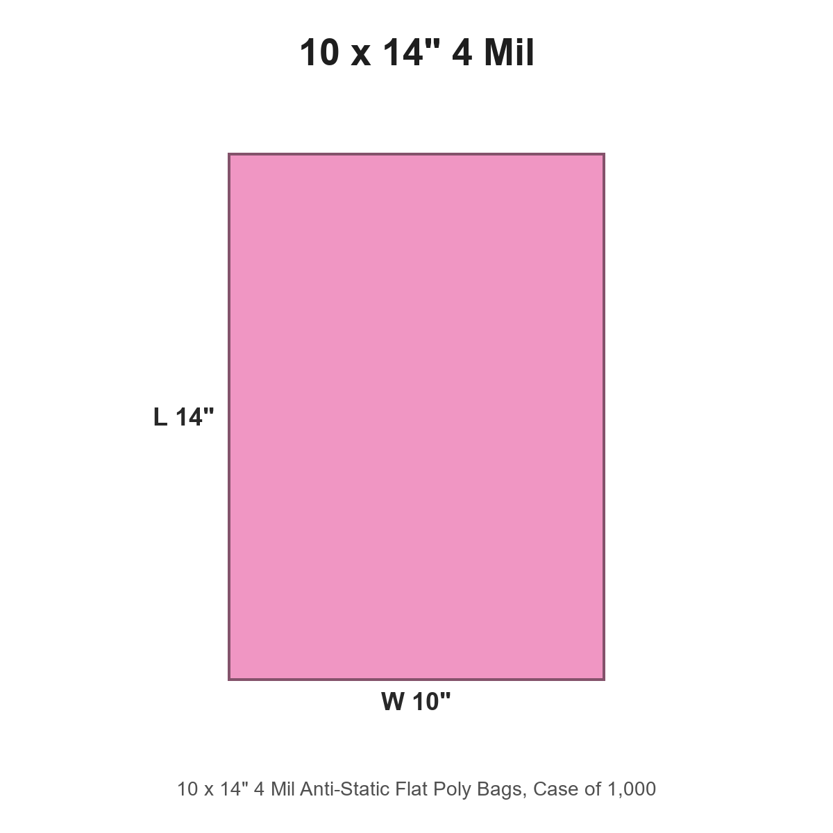 10 x 14" 4 Mil Anti-Static Flat Poly Bags