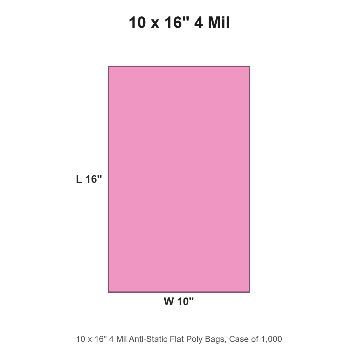 10 x 16" 4 Mil Anti-Static Flat Poly Bags