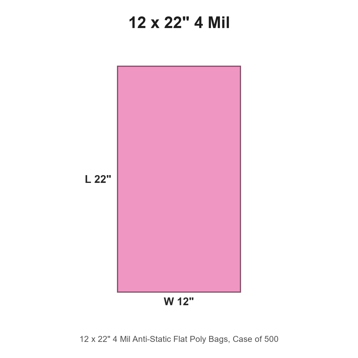 12 x 22" 4 Mil Anti-Static Flat Poly Bags