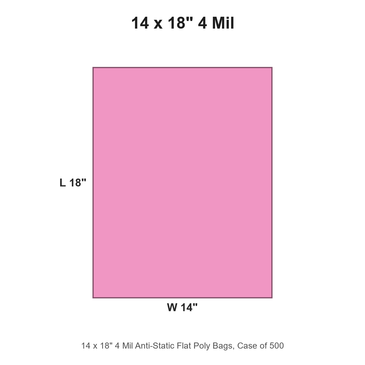 14 x 18" 4 Mil Anti-Static Flat Poly Bags