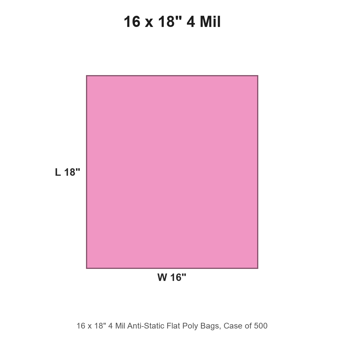 16 x 18" 4 Mil Anti-Static Flat Poly Bags