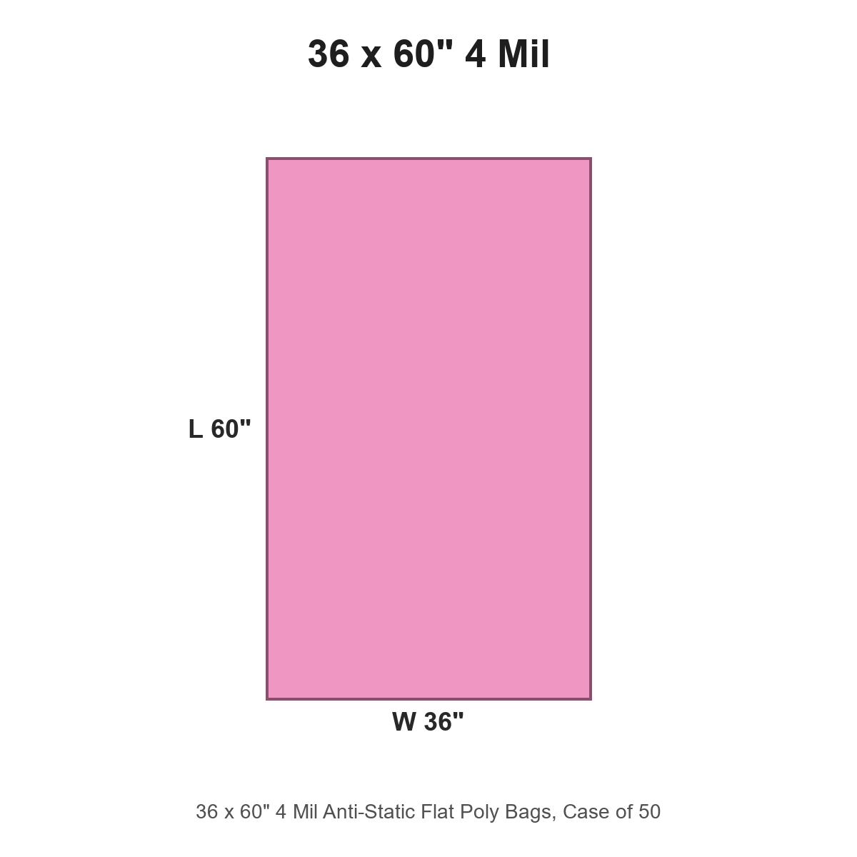 36 x 60" 4 Mil Anti-Static Flat Poly Bags