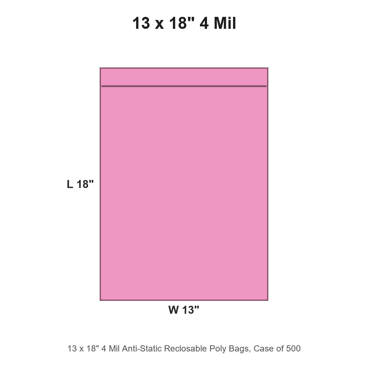 13 x 18" 4 Mil Anti-Static Reclosable Poly Bags