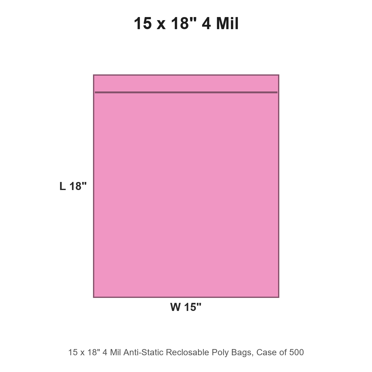 15 x 18" 4 Mil Anti-Static Reclosable Poly Bags