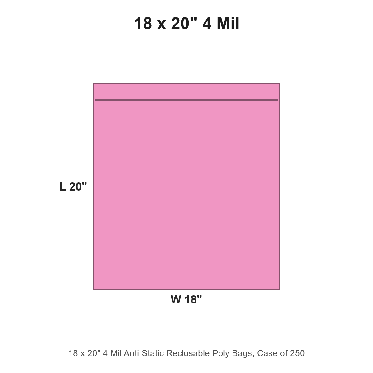 18 x 20" 4 Mil Anti-Static Reclosable Poly Bags