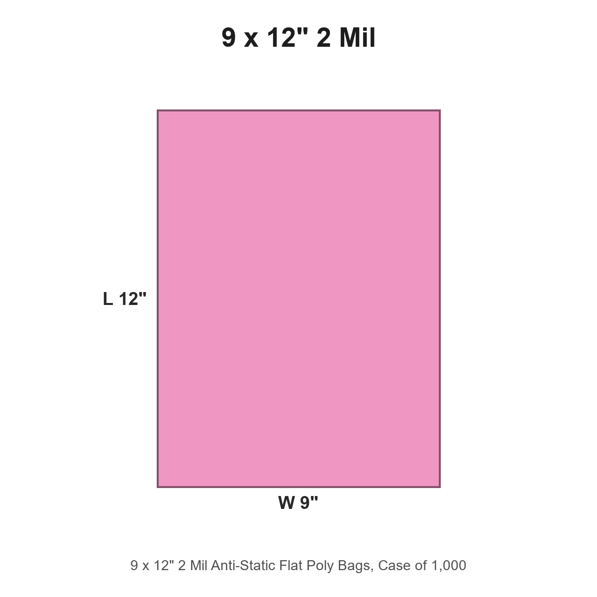 9 x 12" 2 Mil Anti-Static Flat Poly Bags