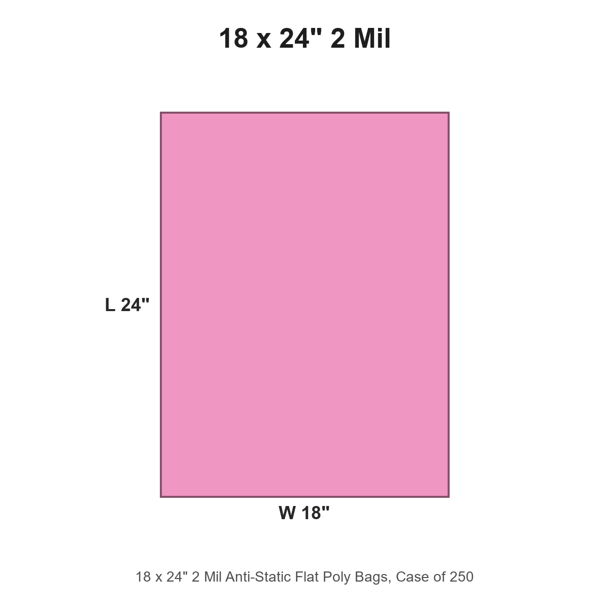 18 x 24" 2 Mil Anti-Static Flat Poly Bags