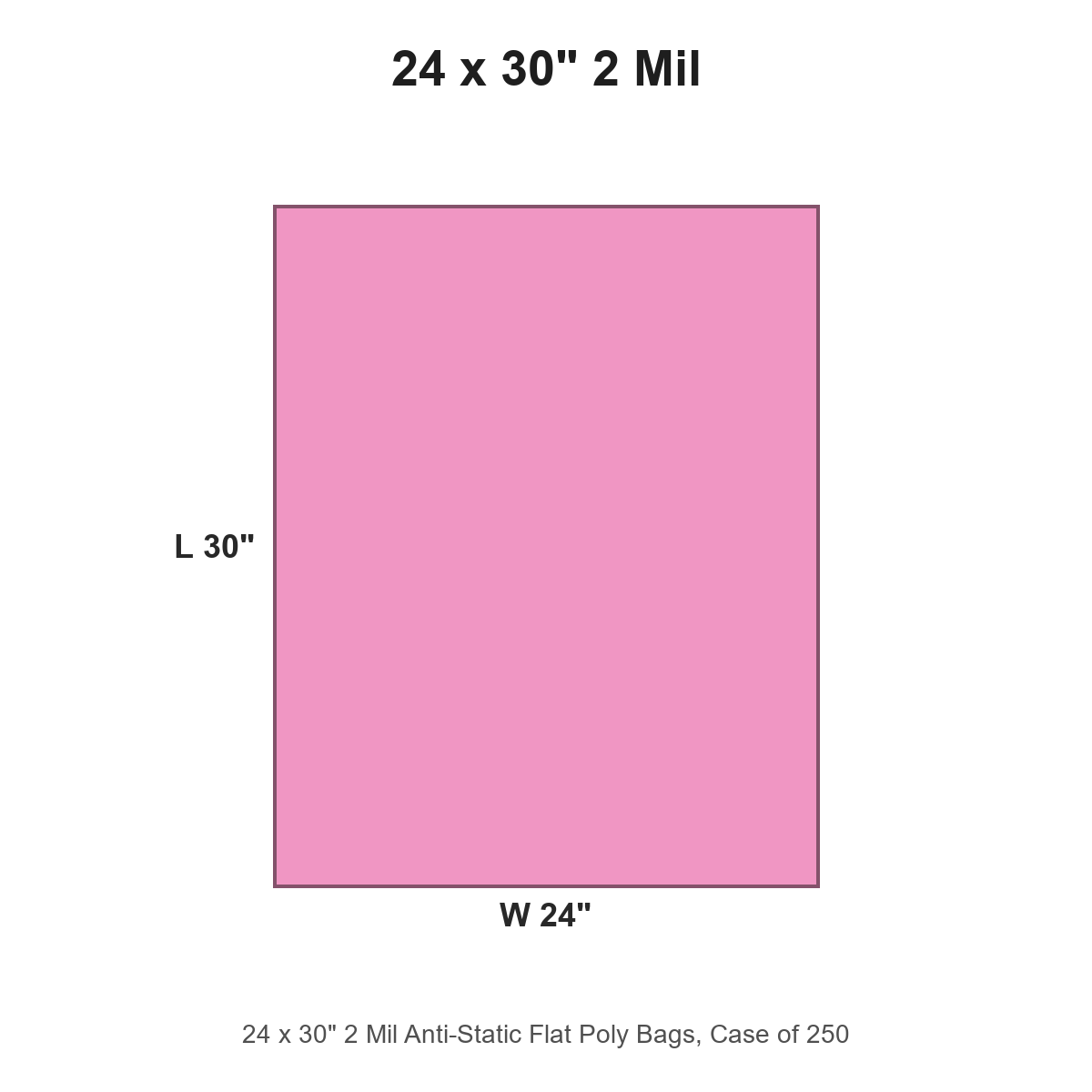 24 x 30" 2 Mil Anti-Static Flat Poly Bags