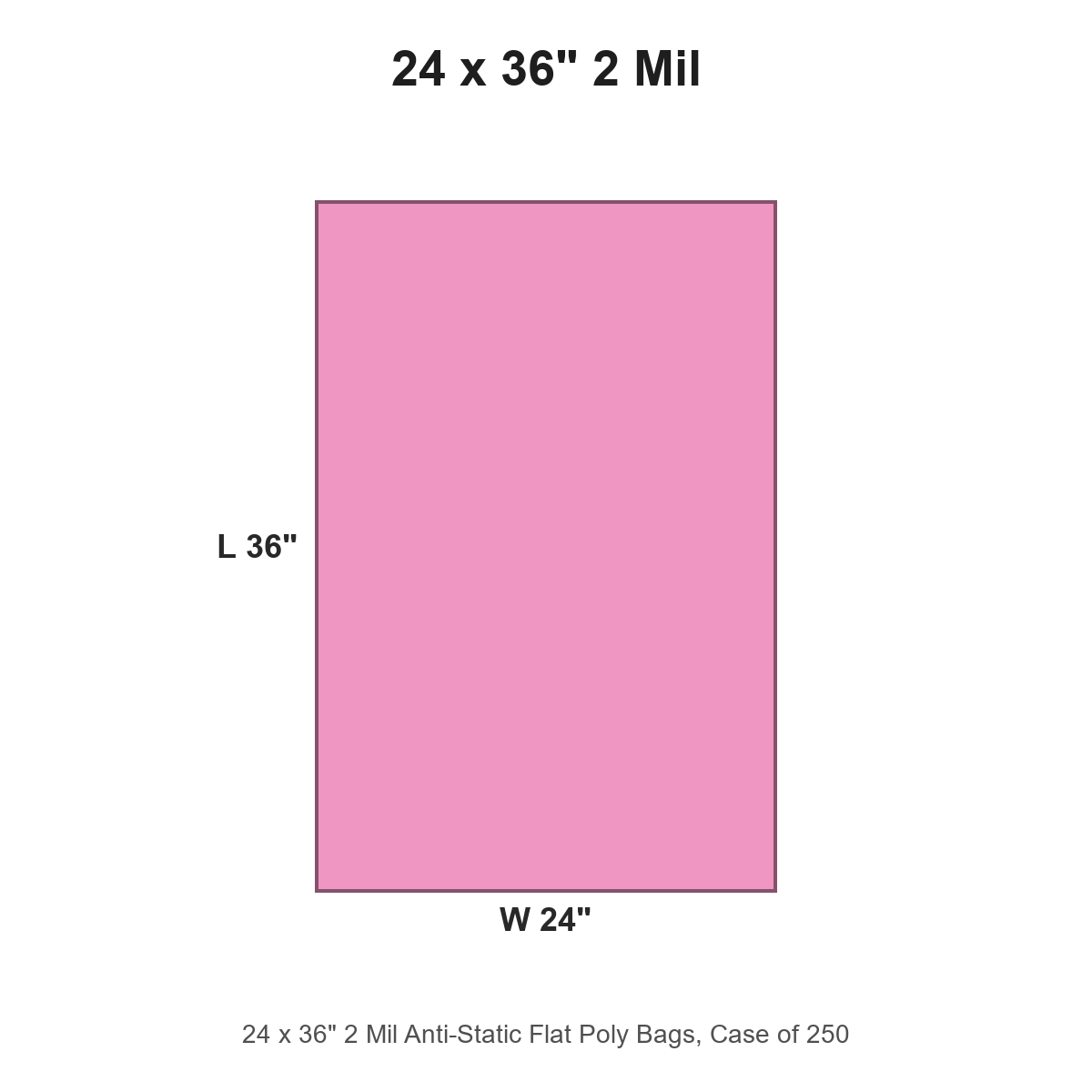 24 x 36" 2 Mil Anti-Static Flat Poly Bags