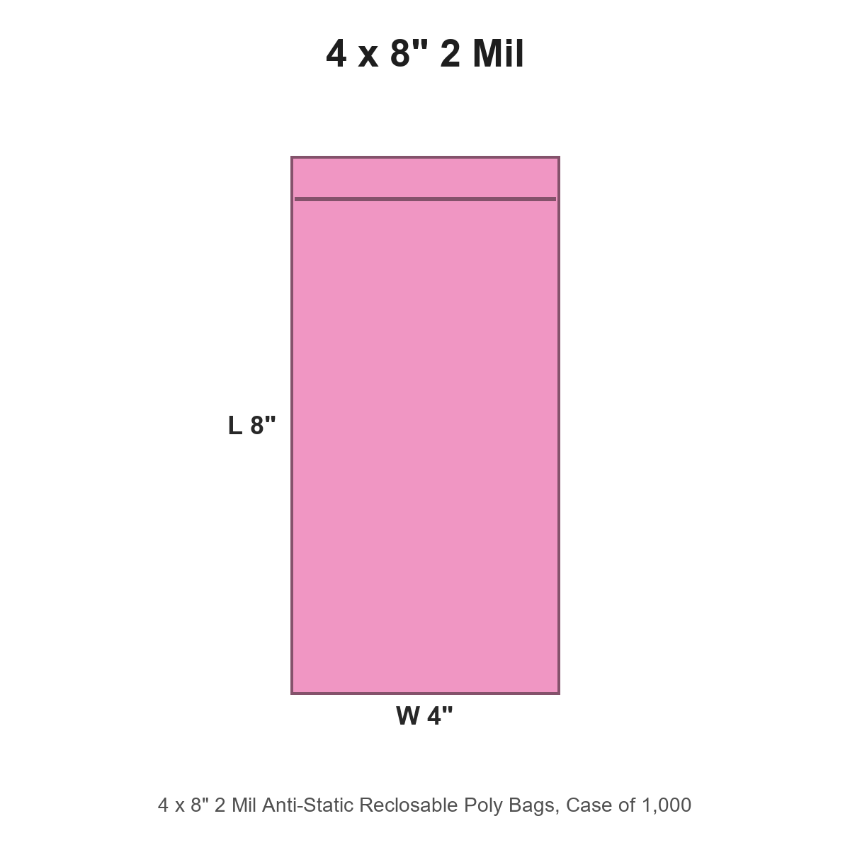 4 x 8" 2 Mil Anti-Static Reclosable Poly Bags