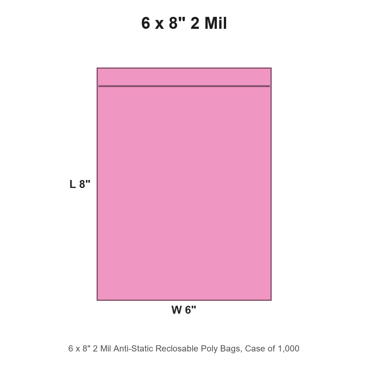 6 x 8" 2 Mil Anti-Static Reclosable Poly Bags