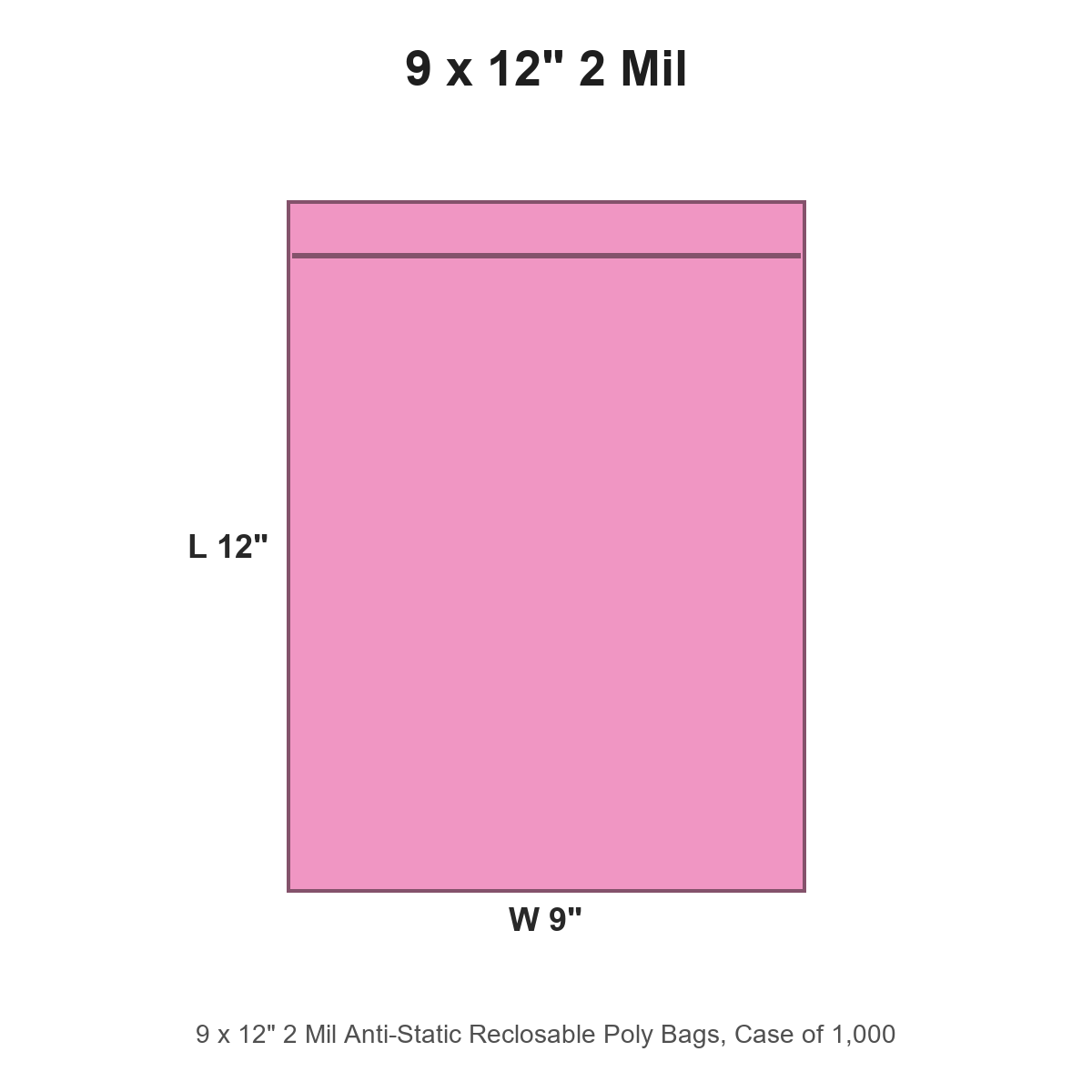 9 x 12" 2 Mil Anti-Static Reclosable Poly Bags