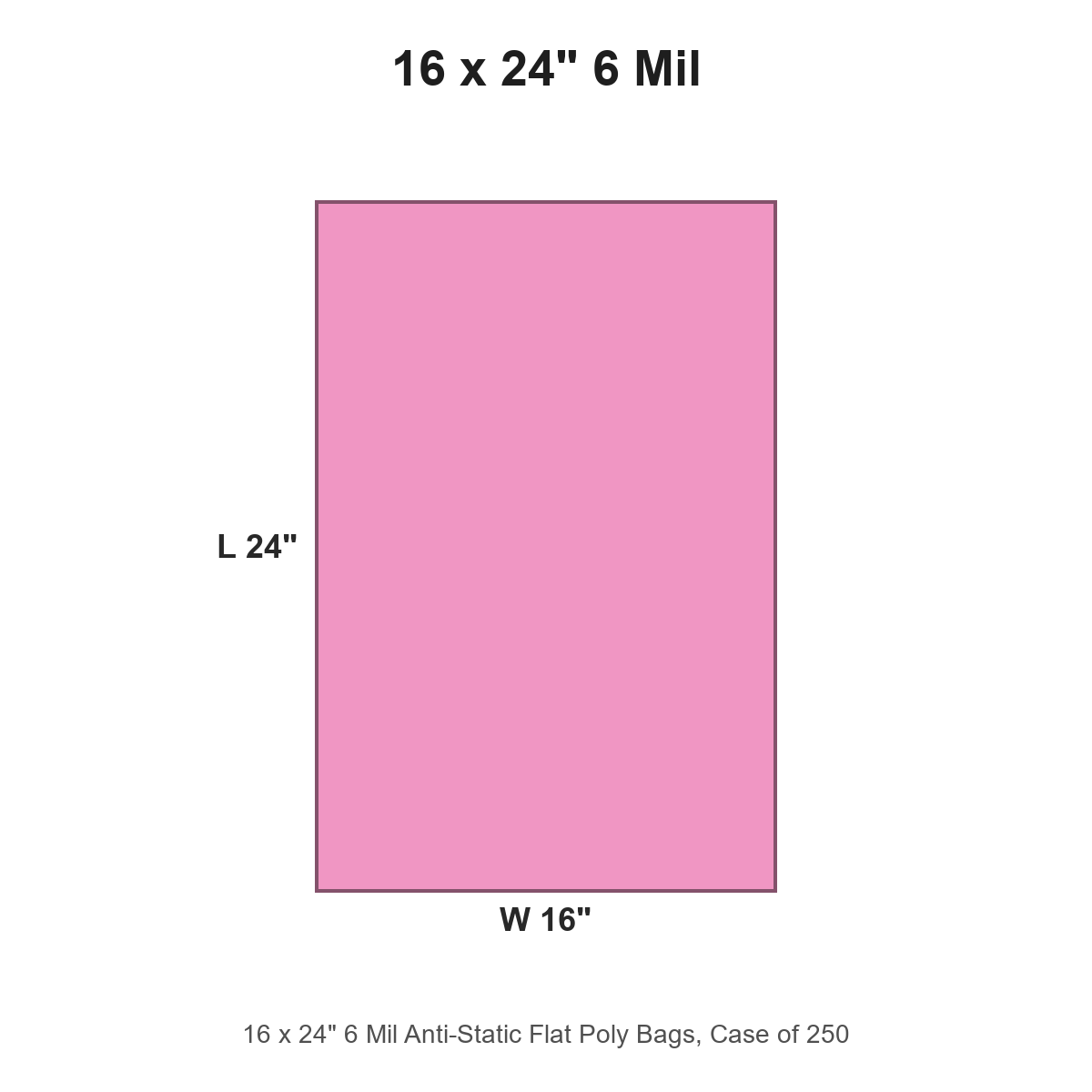 16 x 24" 6 Mil Anti-Static Flat Poly Bags