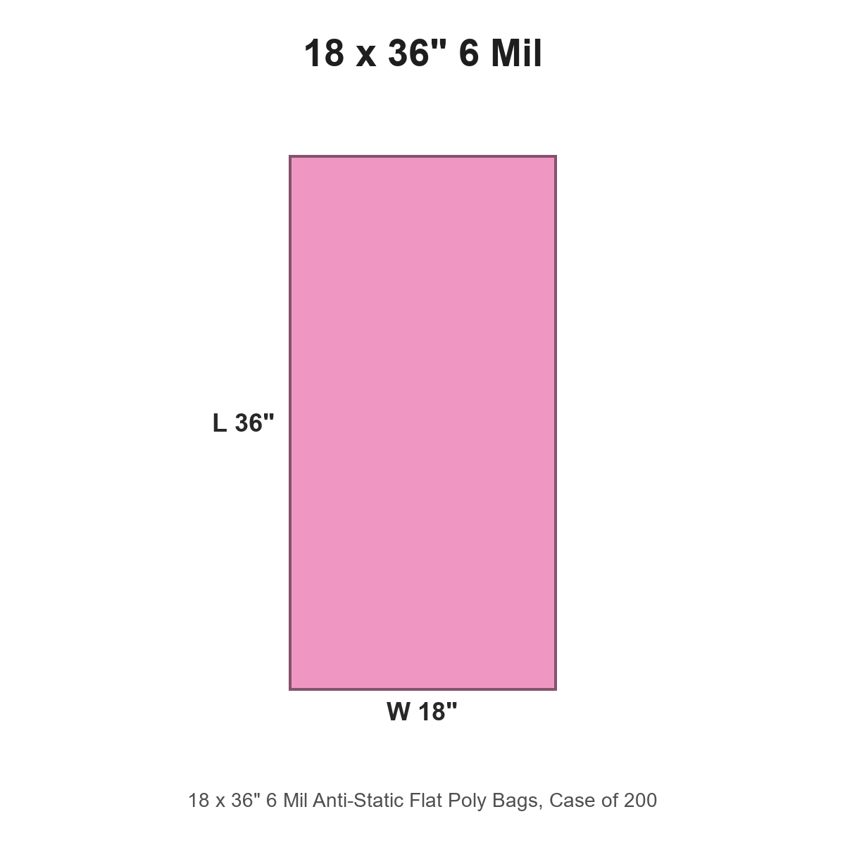 18 x 36" 6 Mil Anti-Static Flat Poly Bags