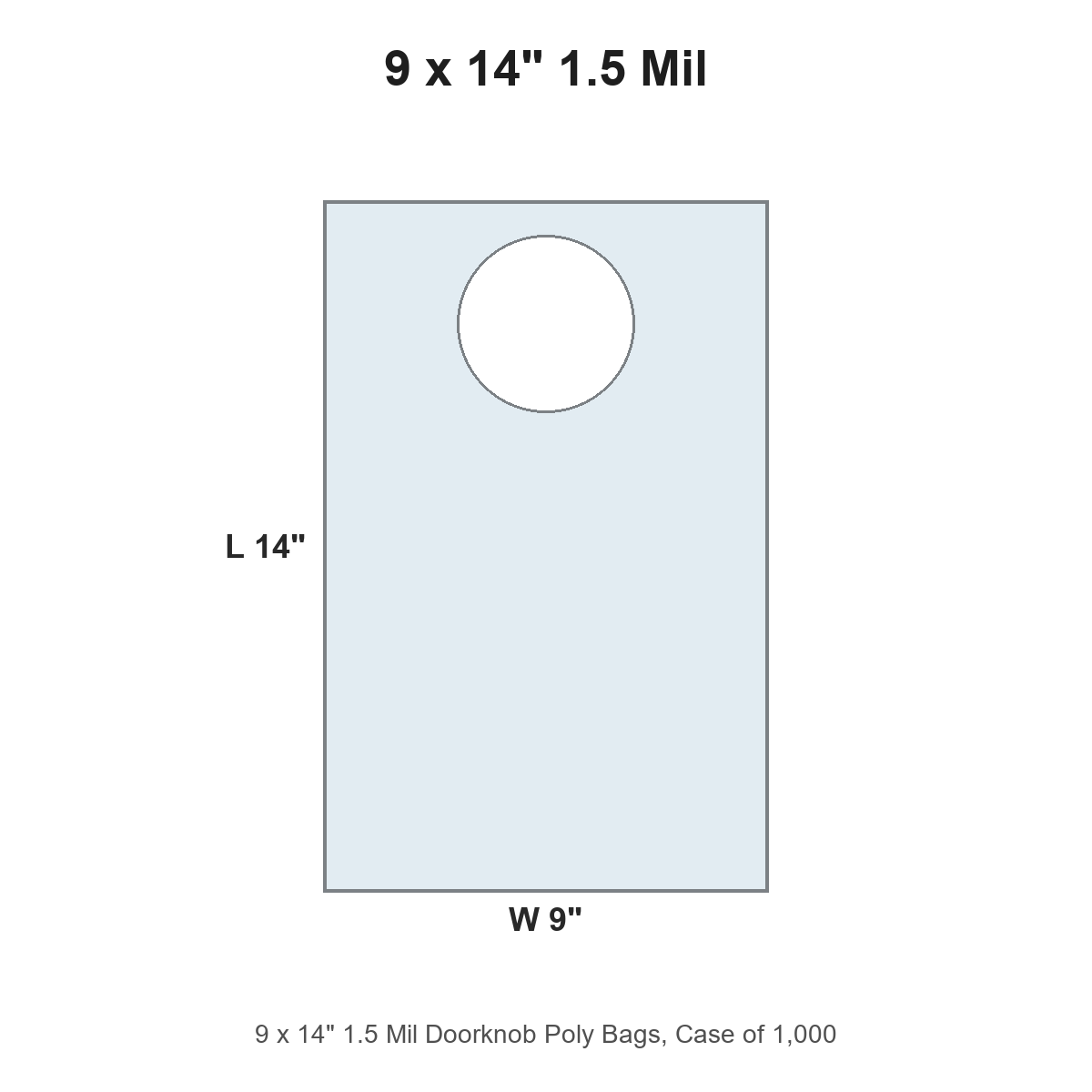 9 x 14" 1.5 Mil Doorknob Poly Bags