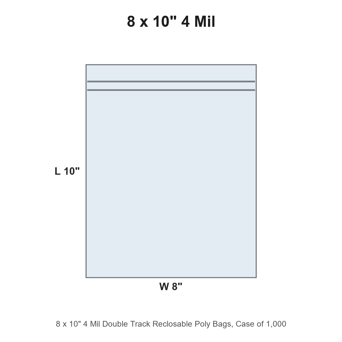 8 x 10" 4 Mil Double Track Reclosable Poly Bags