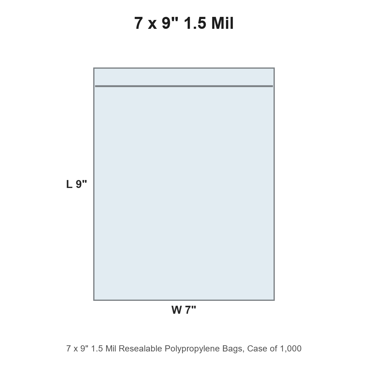 7 x 9" 1.5 Mil Resealable Polypropylene Bags