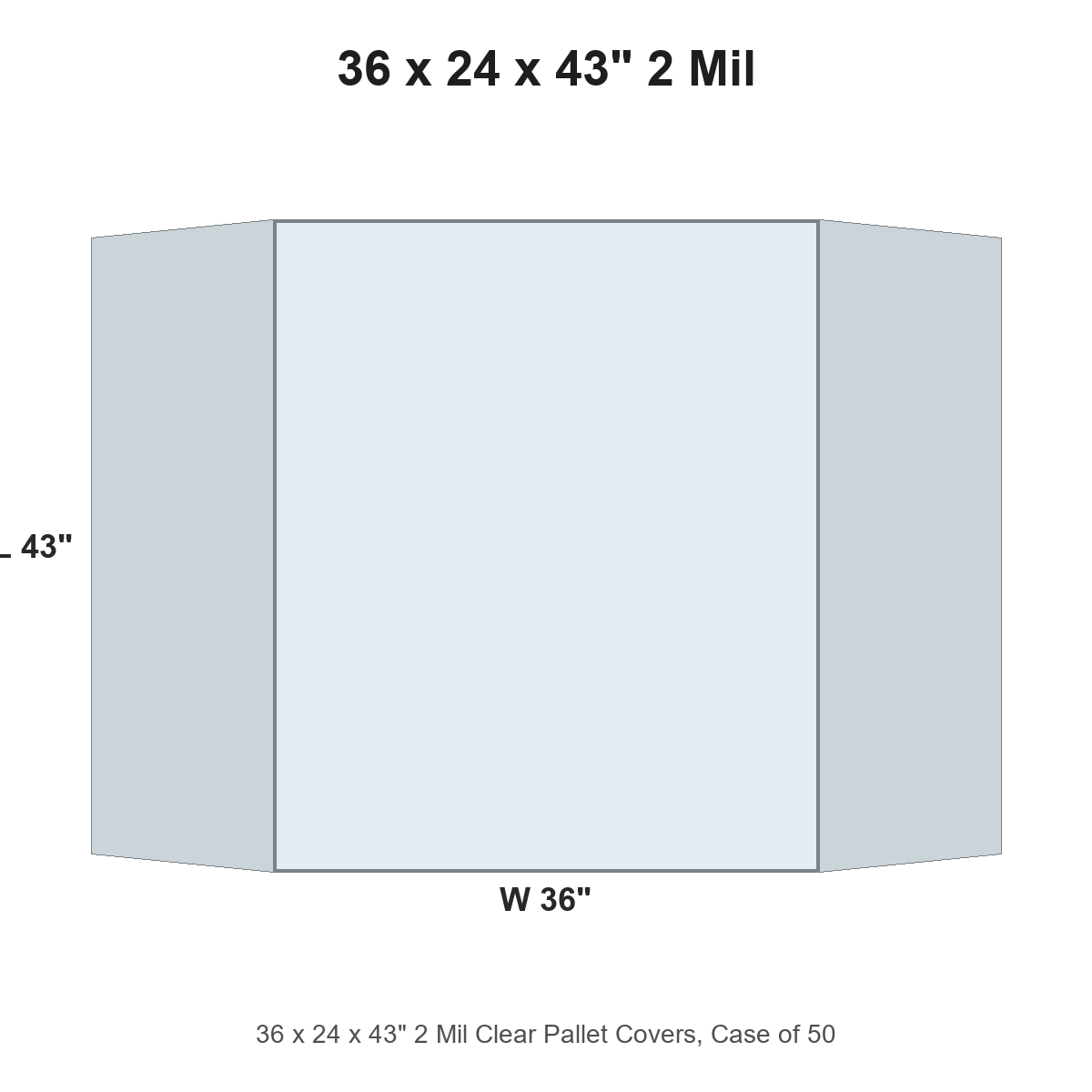 36 x 24 x 43" 2 Mil Clear Pallet Covers