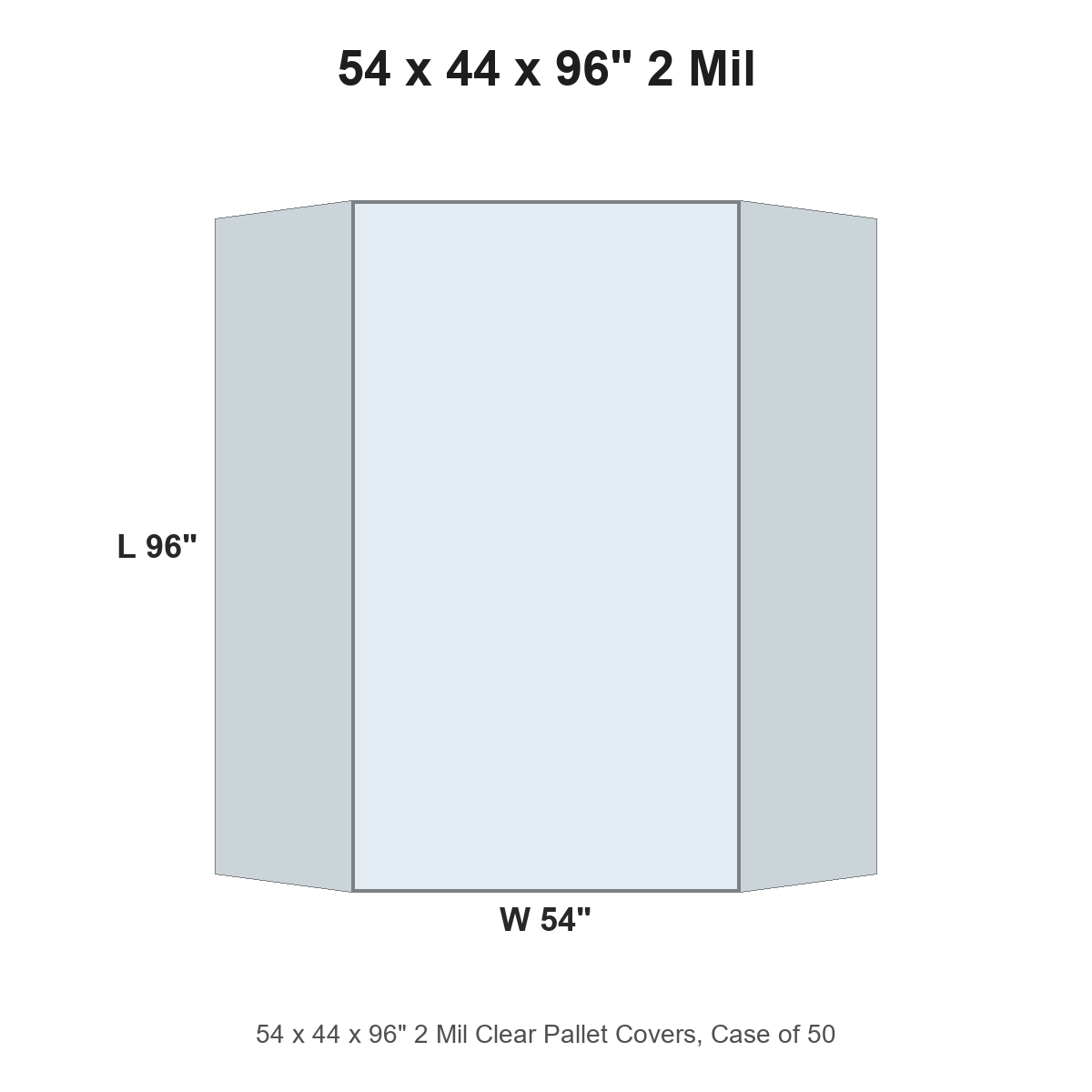 54 x 44 x 96" 2 Mil Clear Pallet Covers