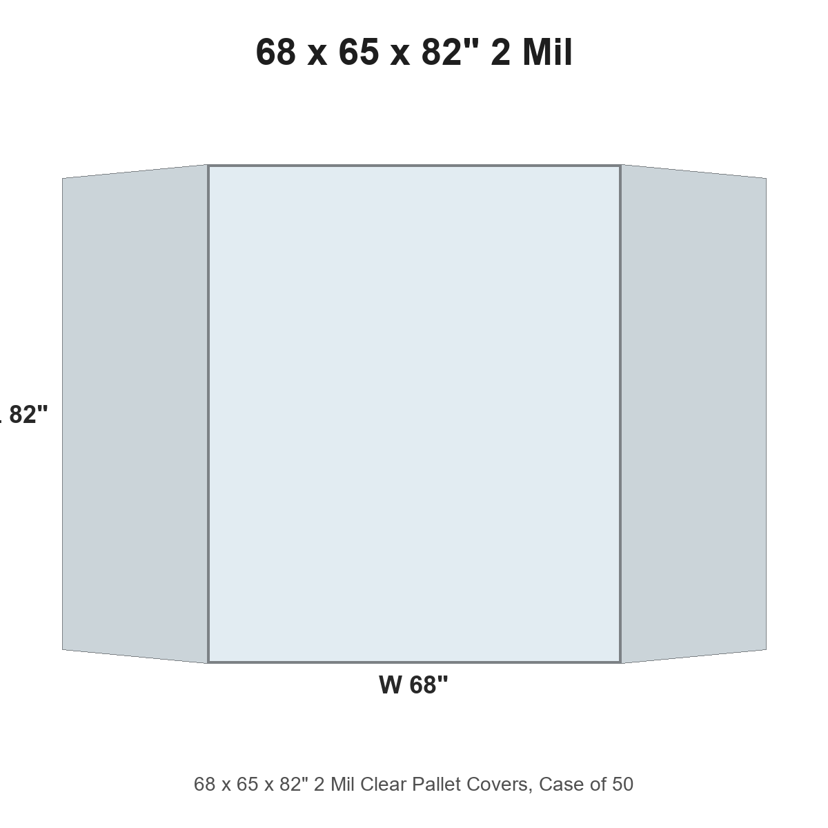 68 x 65 x 82" 2 Mil Clear Pallet Covers