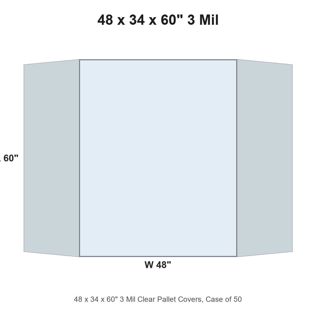 48 x 34 x 60" 3 Mil Clear Pallet Covers