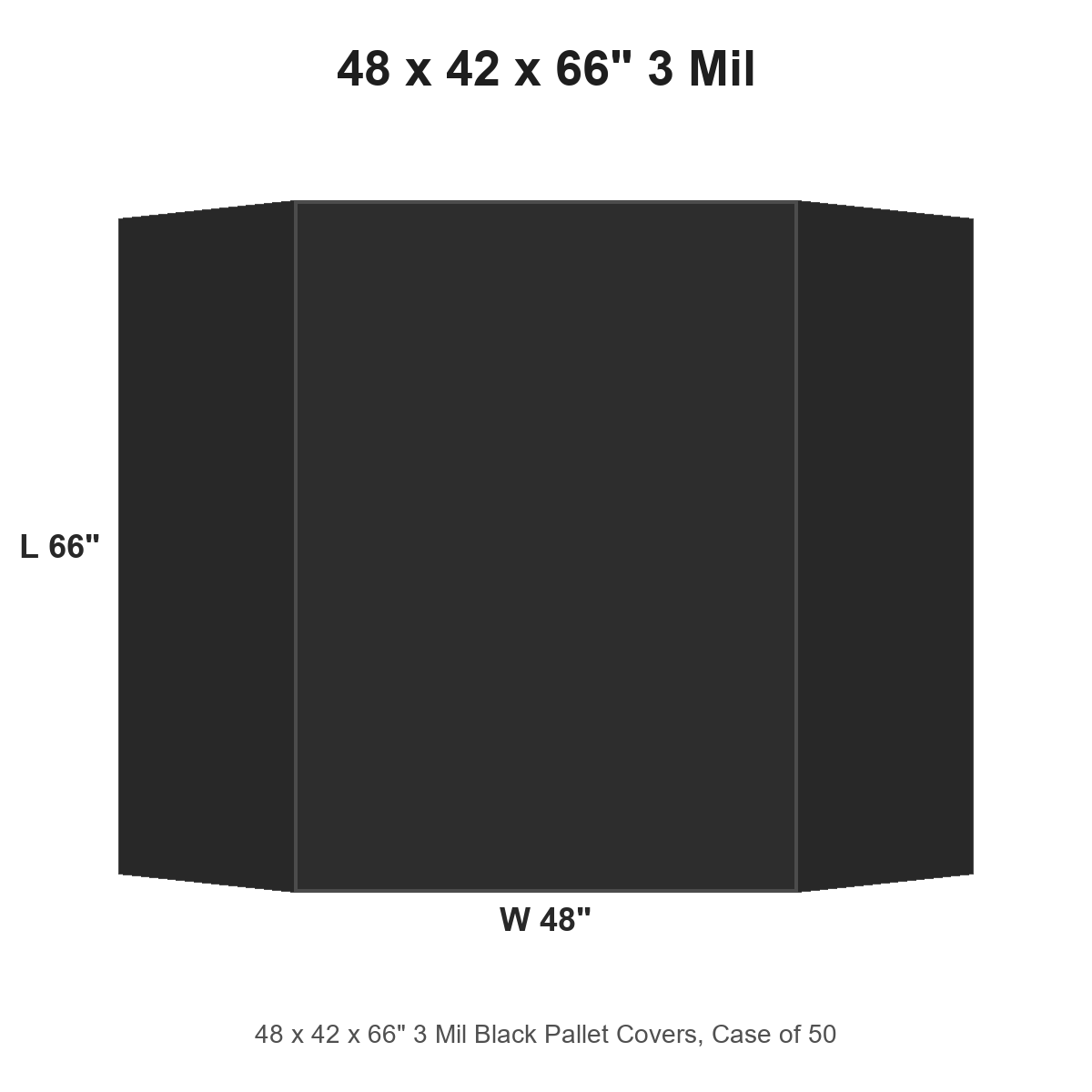 48 x 42 x 66" 3 Mil Black Pallet Covers
