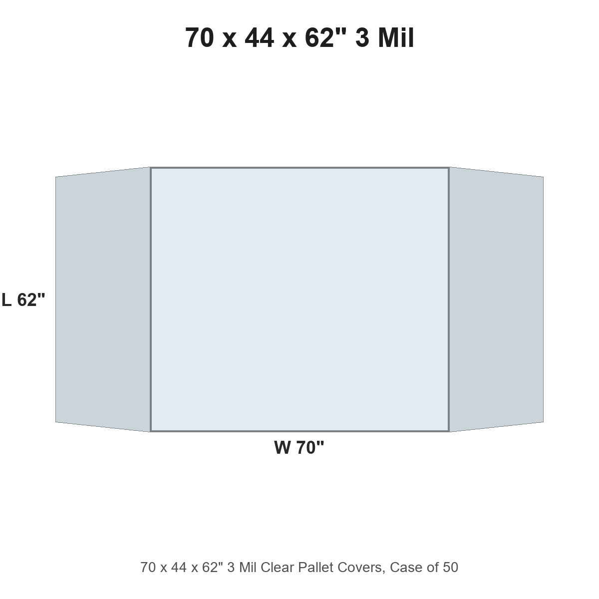 70 x 44 x 62" 3 Mil Clear Pallet Covers