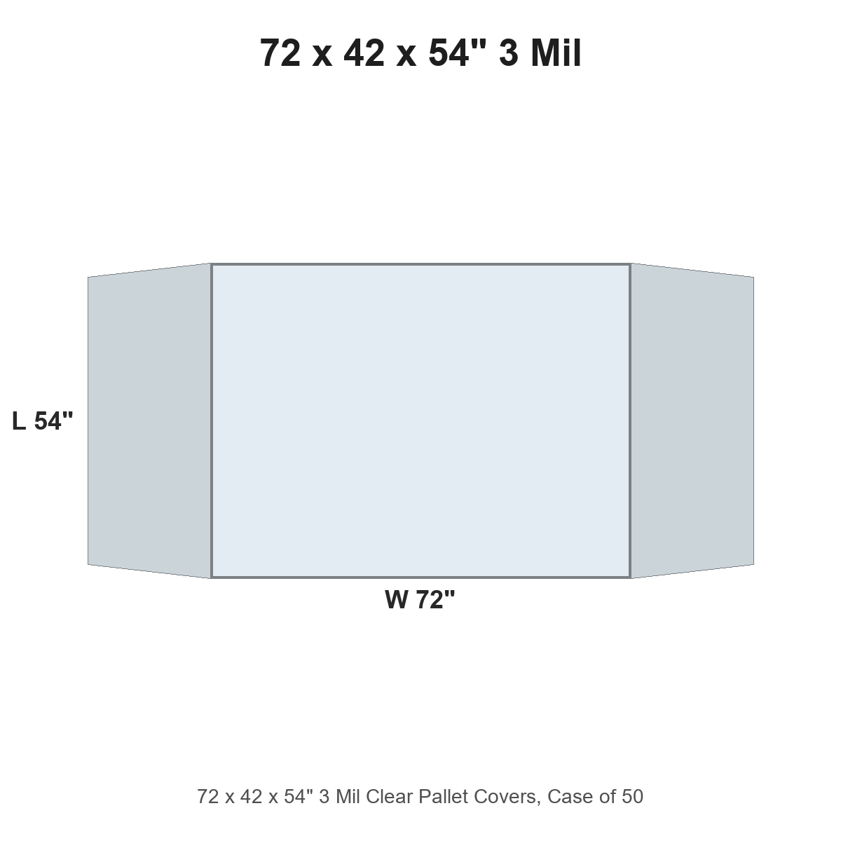 72 x 42 x 54" 3 Mil Clear Pallet Covers