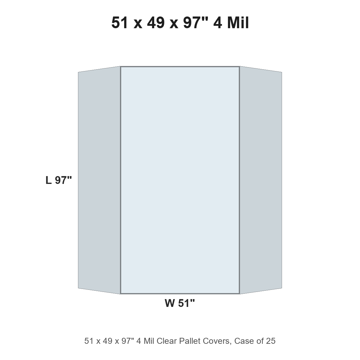 51 x 49 x 97" 4 Mil Clear Pallet Covers