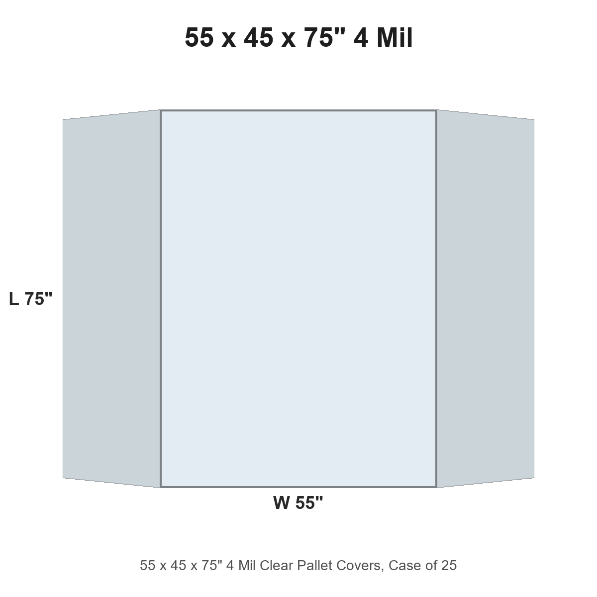55 x 45 x 75" 4 Mil Clear Pallet Covers