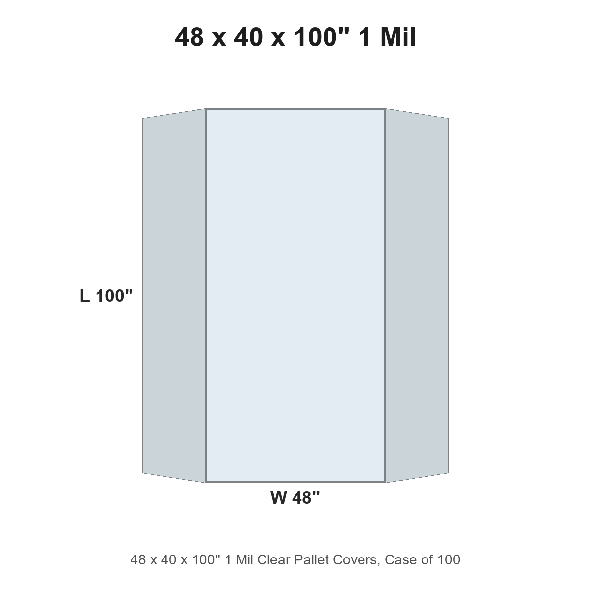 48 x 40 x 100" 1 Mil Clear Pallet Covers