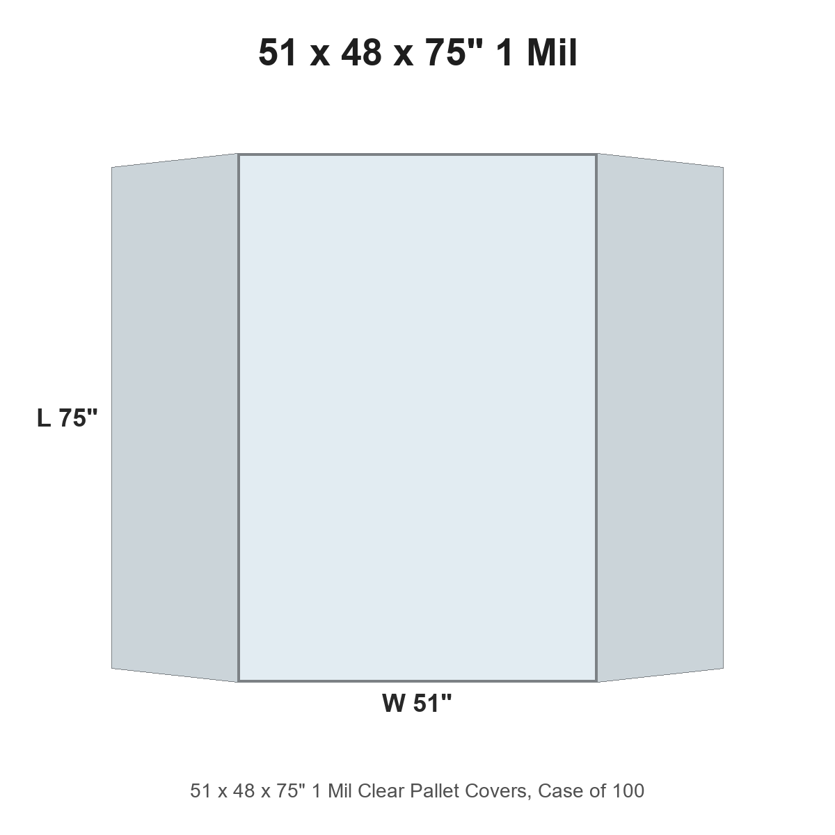 51 x 48 x 75" 1 Mil Clear Pallet Covers