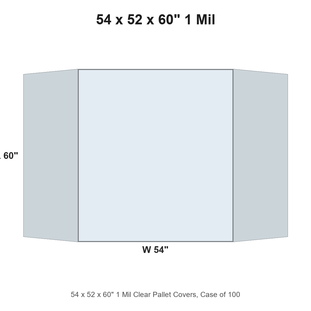 54 x 52 x 60" 1 Mil Clear Pallet Covers