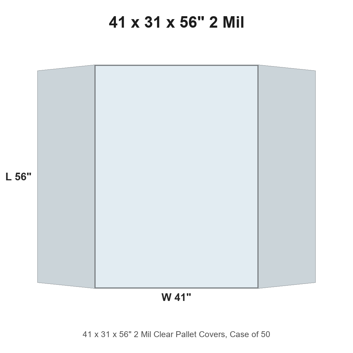 41 x 31 x 56" 2 Mil Clear Pallet Covers