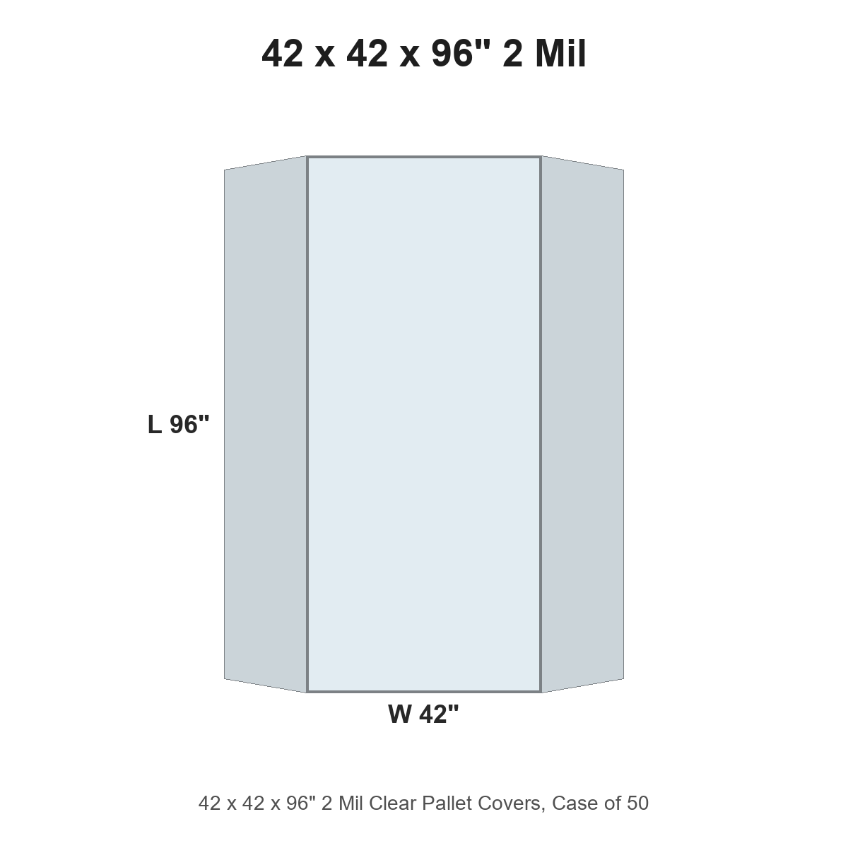 42 x 42 x 96" 2 Mil Clear Pallet Covers