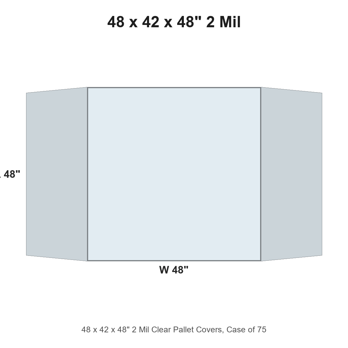 48 x 42 x 48" 2 Mil Clear Pallet Covers
