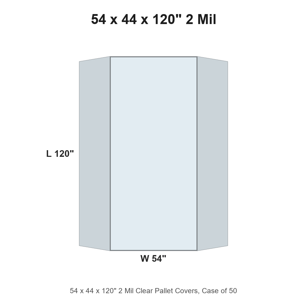 54 x 44 x 120" 2 Mil Clear Pallet Covers