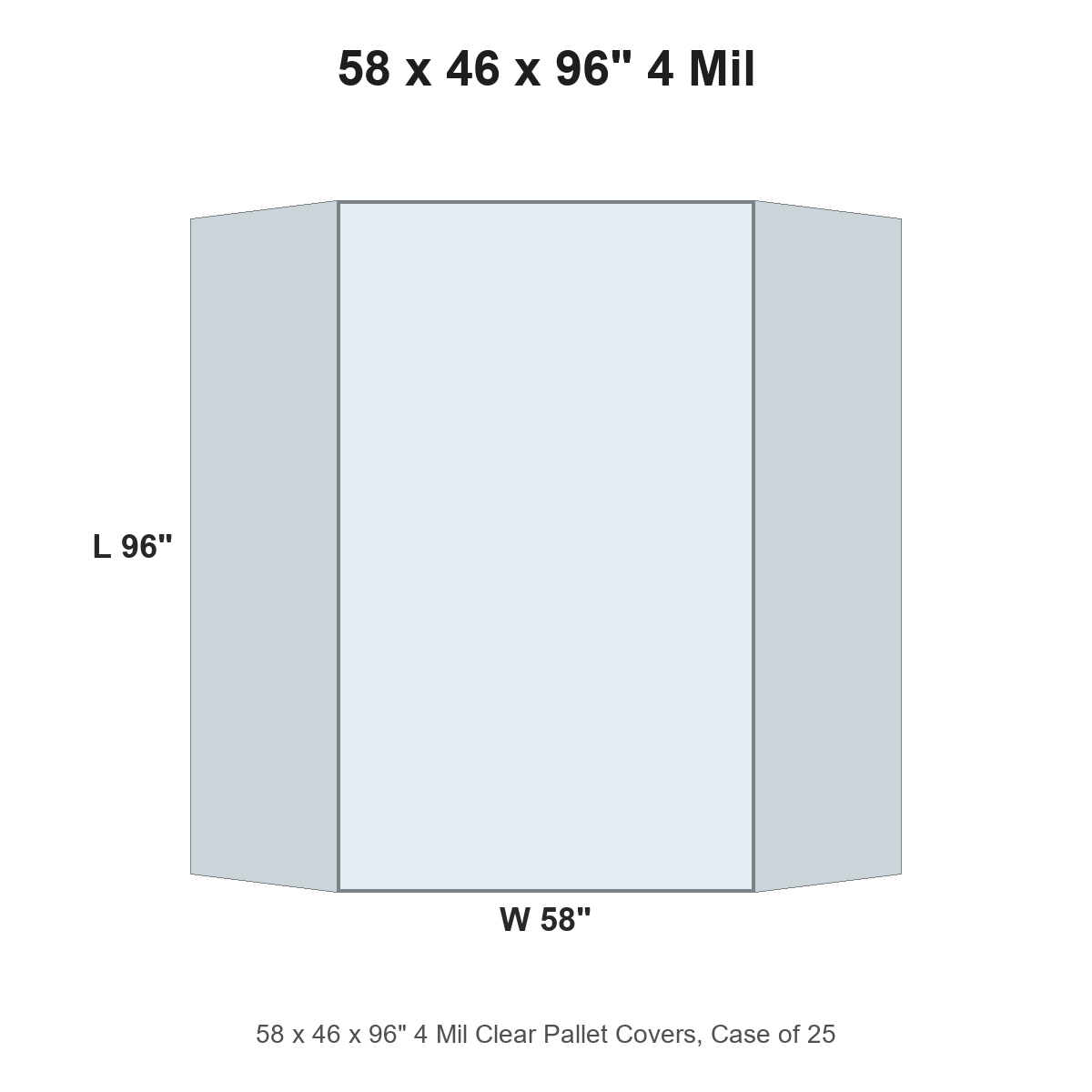 58 x 46 x 96" 4 Mil Clear Pallet Covers