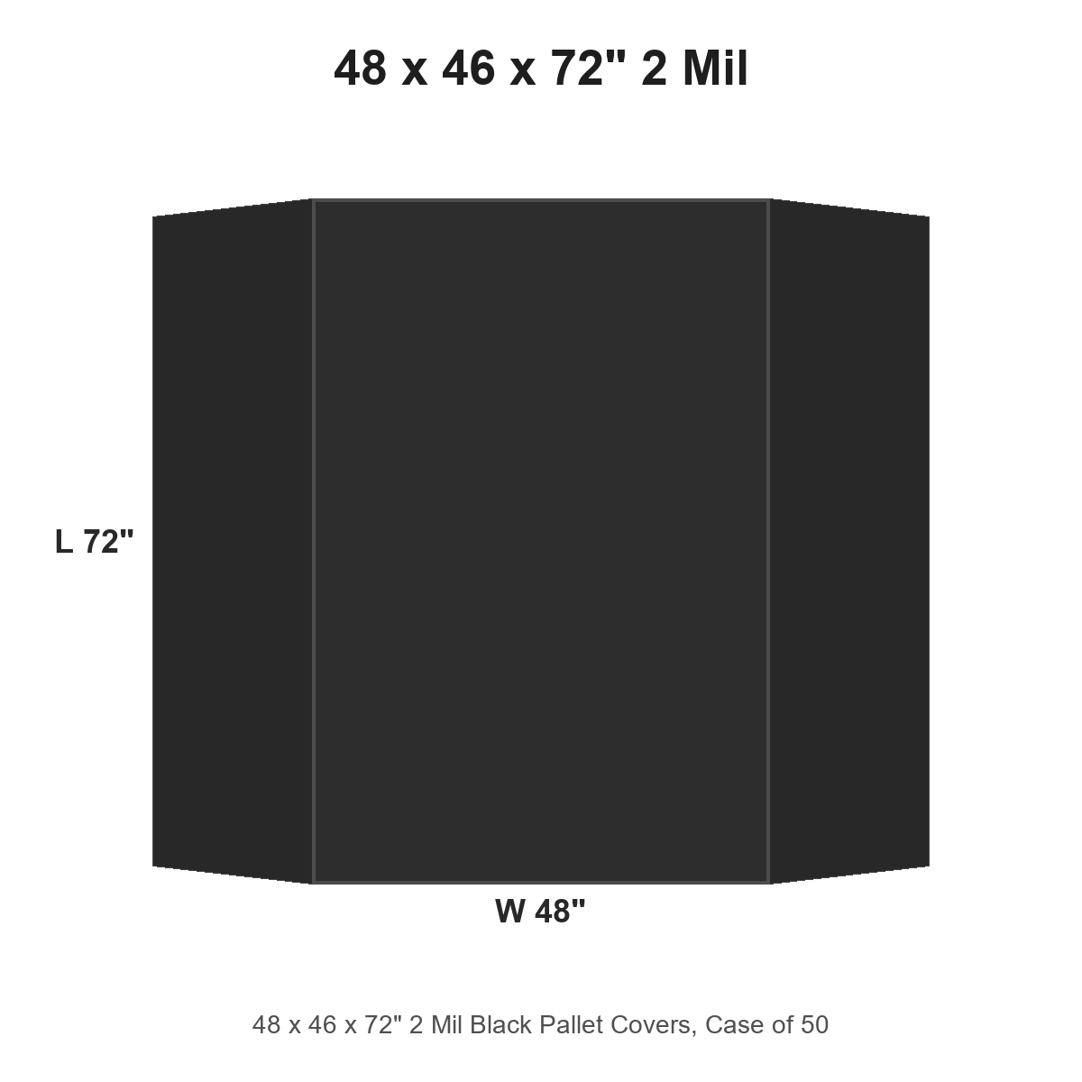 48 x 46 x 72" 2 Mil Black Pallet Covers
