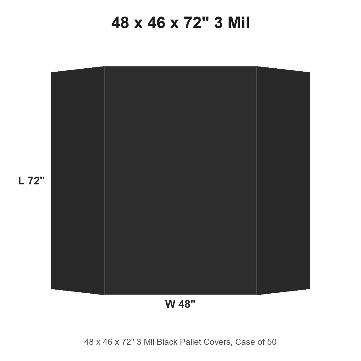 48 x 46 x 72" 3 Mil Black Pallet Covers