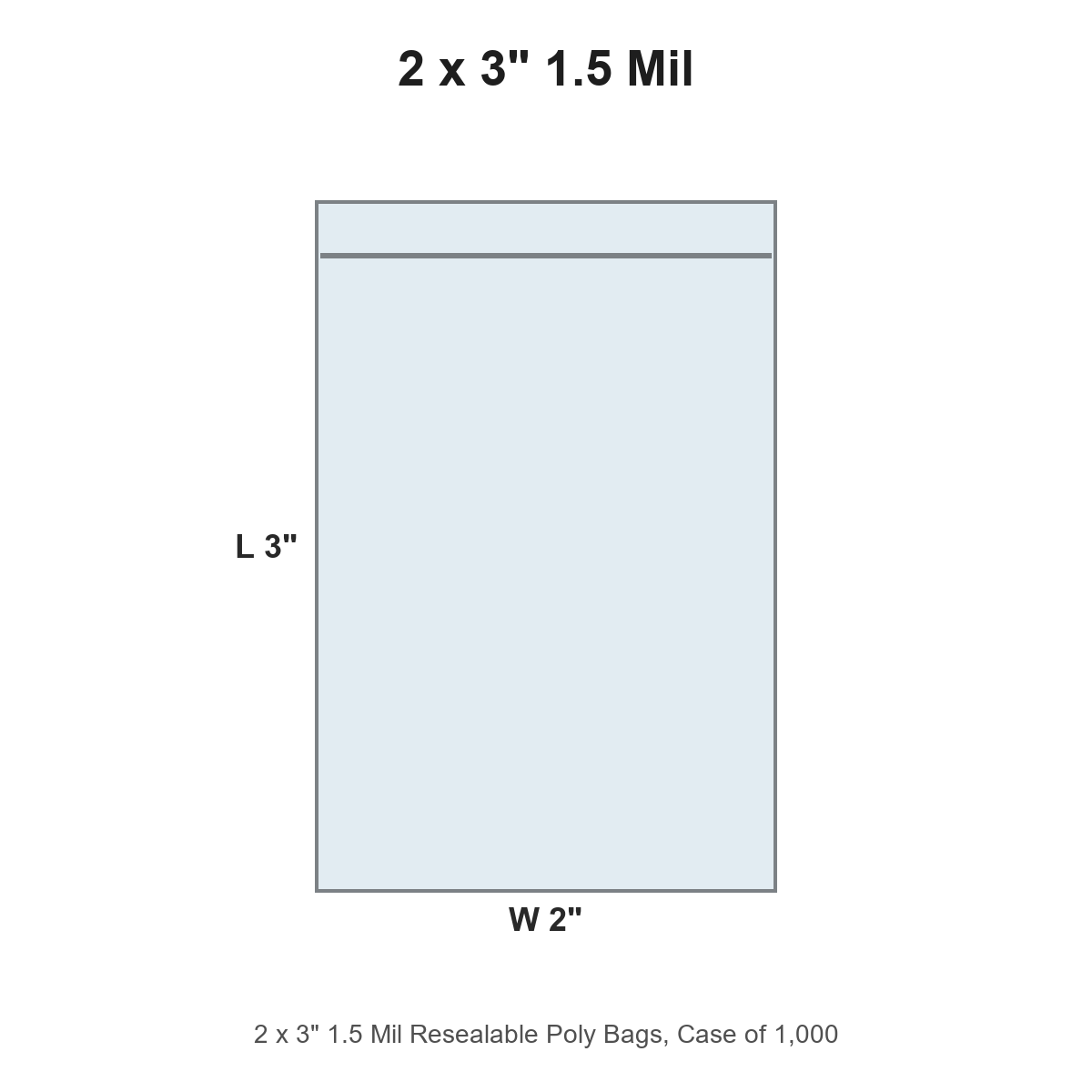 2 x 3" 1.5 Mil Resealable Poly Bags
