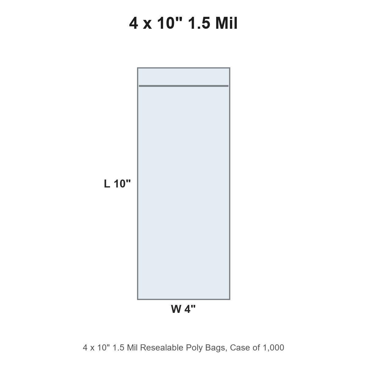 4 x 10" 1.5 Mil Resealable Poly Bags