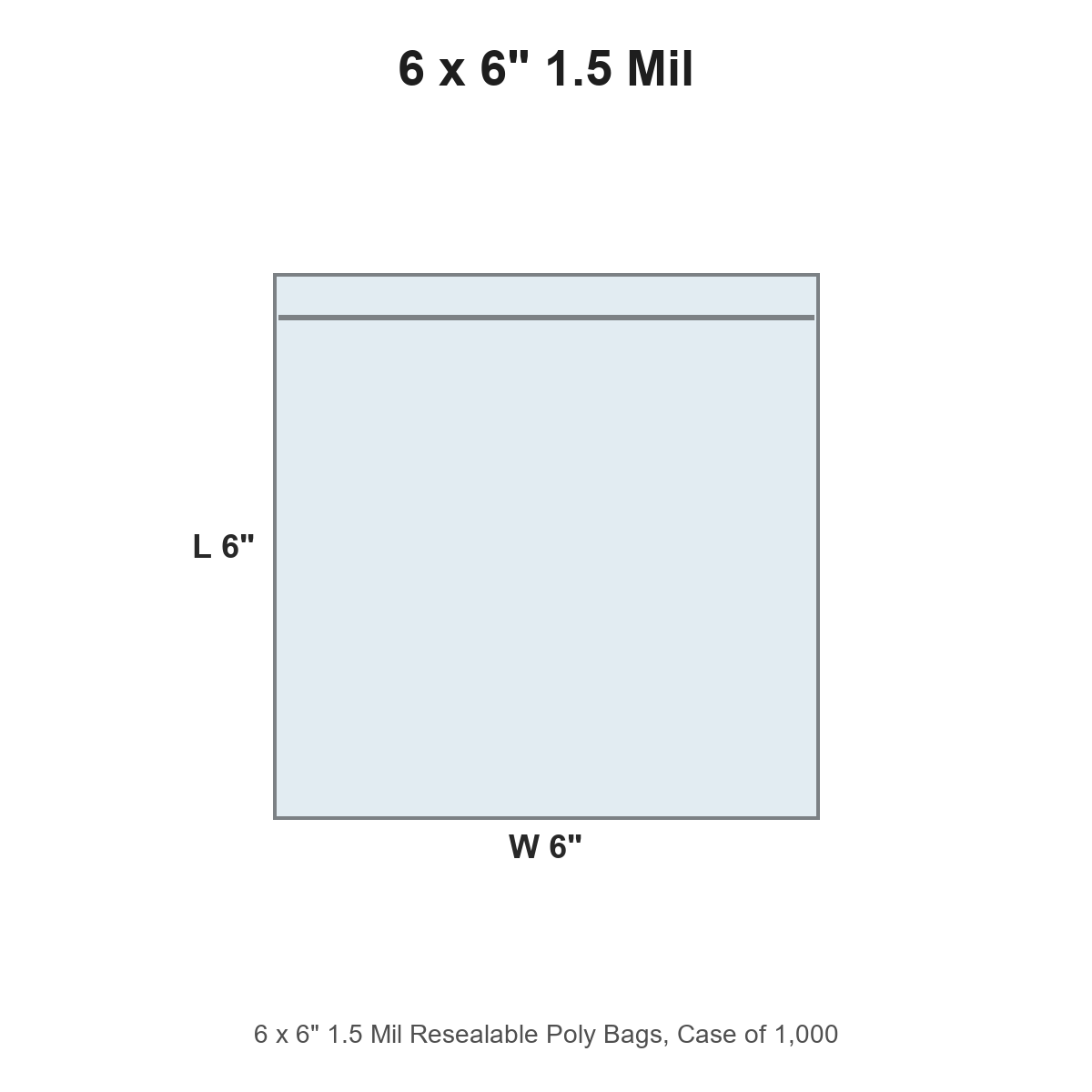 6 x 6" 1.5 Mil Resealable Poly Bags