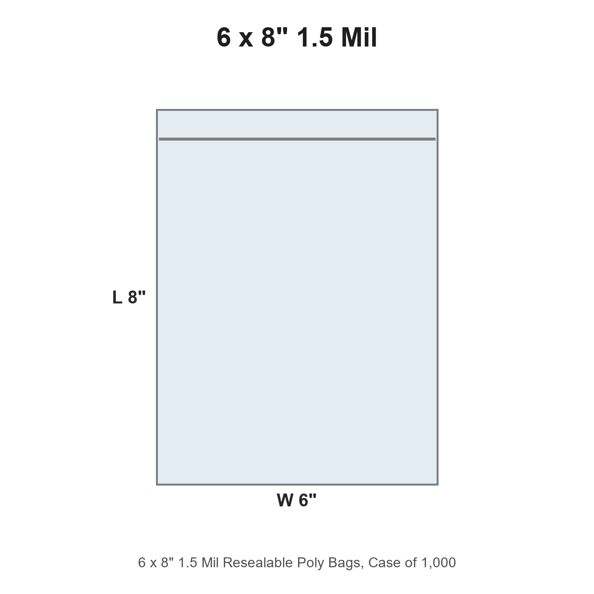 6 x 8" 1.5 Mil Resealable Poly Bags