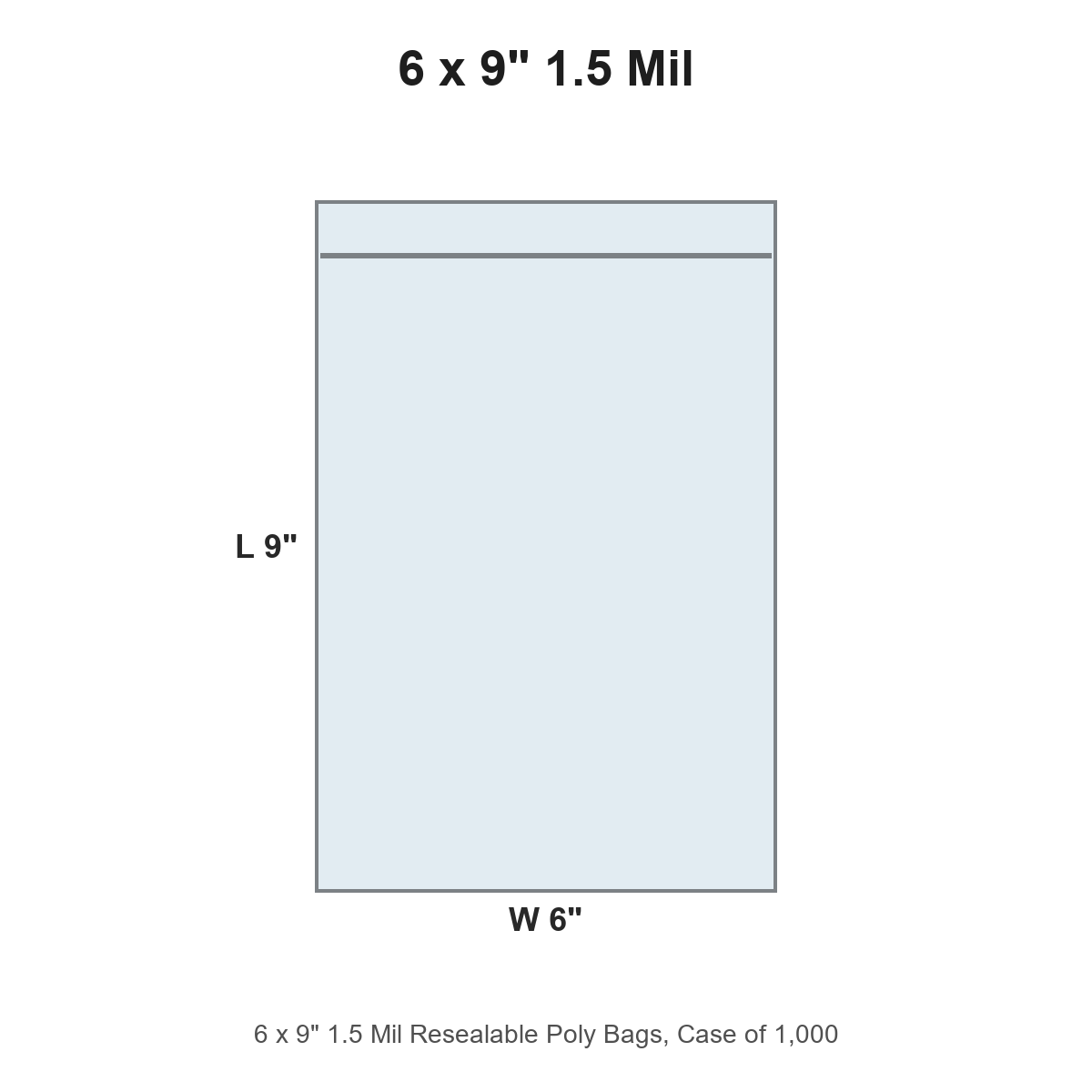 6 x 9" 1.5 Mil Resealable Poly Bags