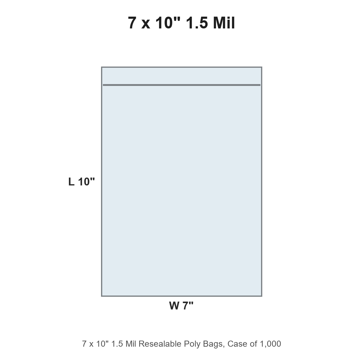 7 x 10" 1.5 Mil Resealable Poly Bags