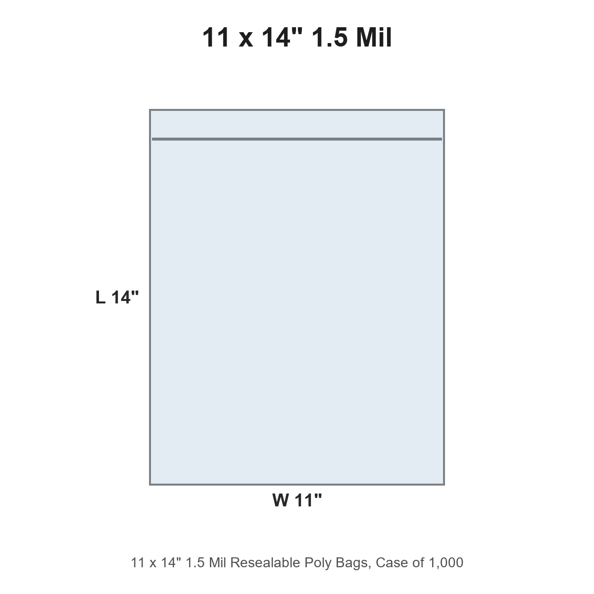 11 x 14" 1.5 Mil Resealable Poly Bags